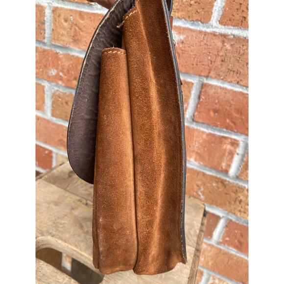 Sundance Wandering Way Small Shoulder Bag Leather & Suede Brown With Hook Latch - Picture 11 of 16